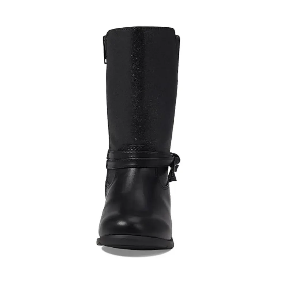 Stride Rite SR Jess Boots Toddler 10C M Black Side Zip Round Toe Mid-Calf NCZ312